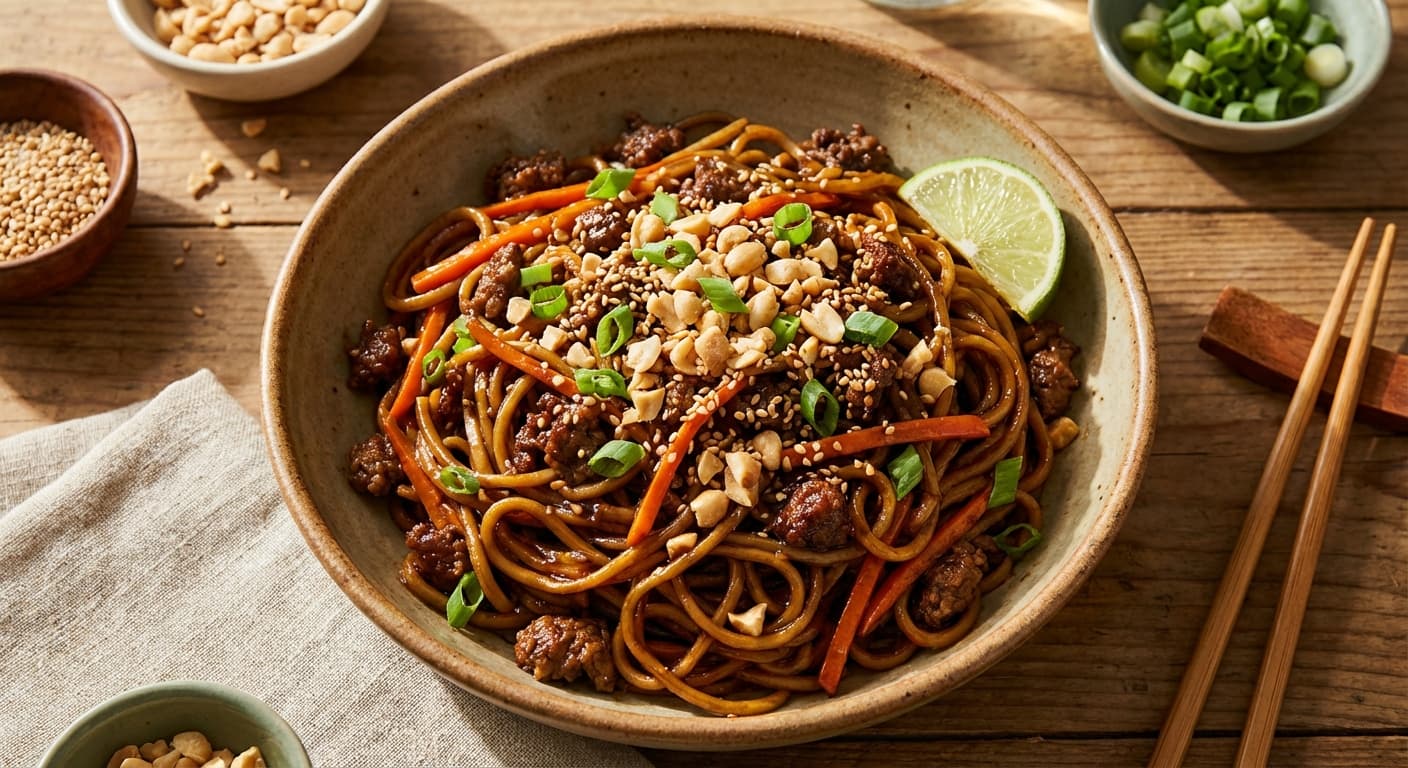 Caramelized Beef and Peanut Noodles: Your 45-Minute 'Cheat Day' Meal Prep That Tastes Like Takeout
